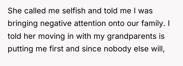 She called me selfish and told me I was bringing...