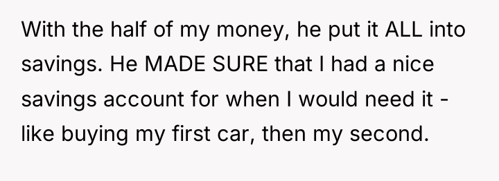With the half of my money, he put it ALL...