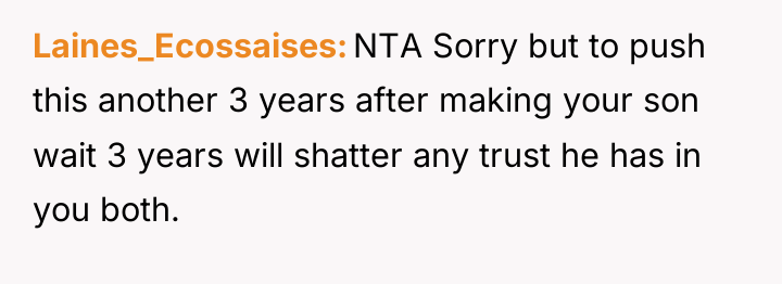 Laines_Ecossaises NTA Sorry but to push this another 3 years...