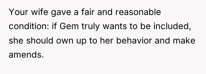Your wife gave a fair and reasonable condition: if Gem...