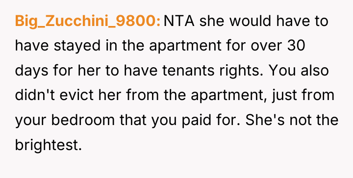 Big_Zucchini_9800 NTA she would have to have stayed in the...