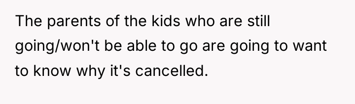 The parents of the kids who are still going/won't be...