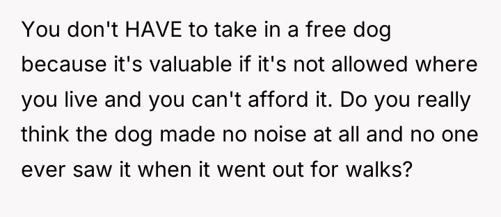 You don't HAVE to take in a free dog because...