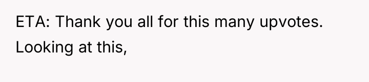 ETA: Thank you all for this many upvotes. Looking at...