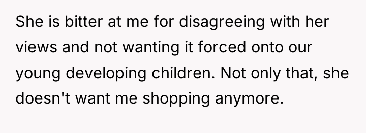 She is bitter at me for disagreeing with her views...