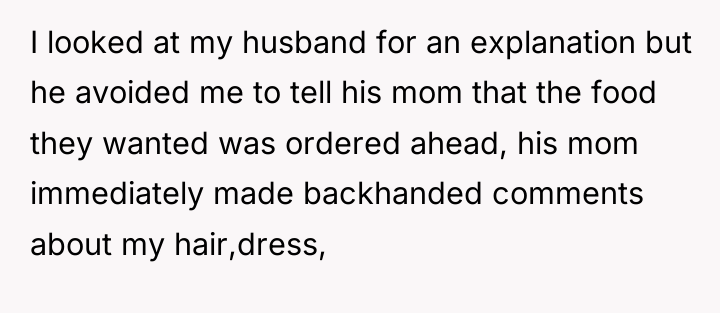 I looked at my husband for an explanation but he...