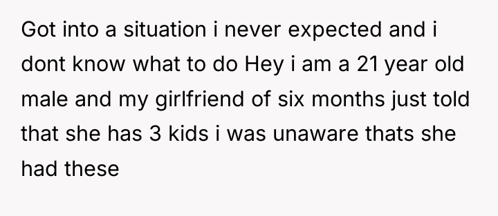 Got into a situation i never expected and i dont...