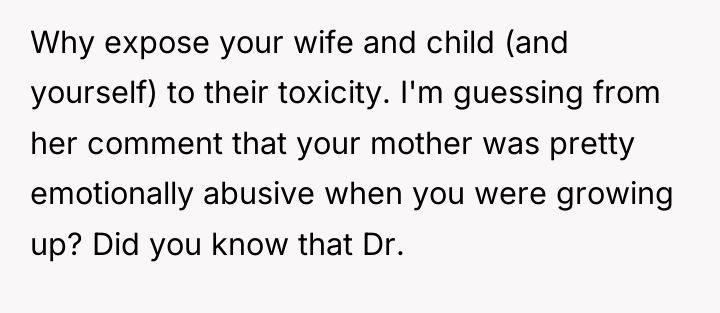 Why expose your wife and child (and yourself) to their...