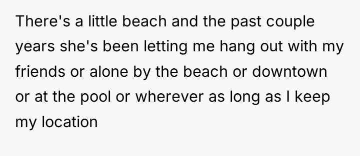 There's a little beach and the past couple years she's...