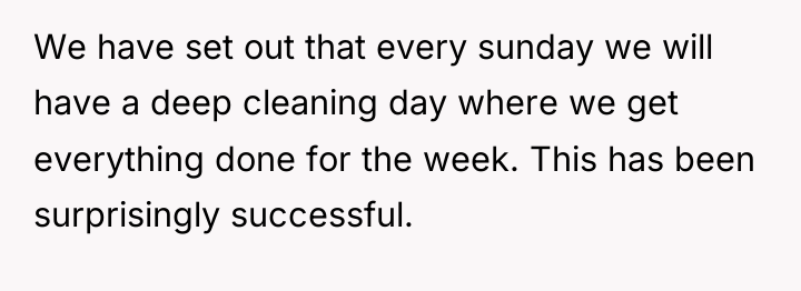 We have set out that every sunday we will have...