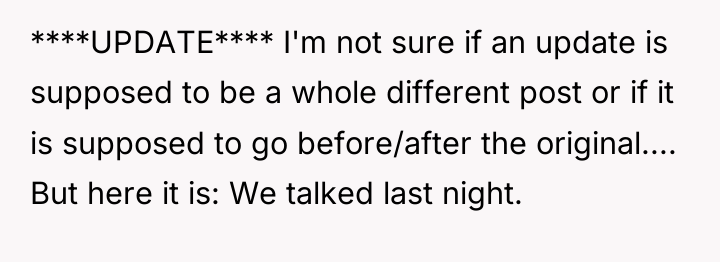 ****UPDATE**** I'm not sure if an update is supposed to...