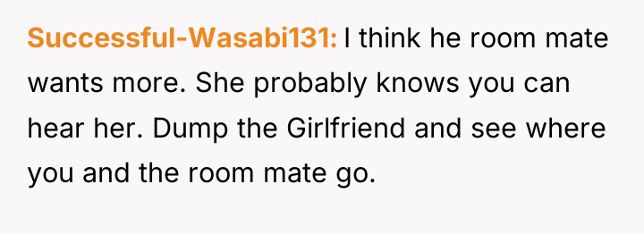 Successful-Wasabi131 I think he room mate wants more. She probably...