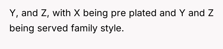 Y, and Z, with X being pre plated and Y...