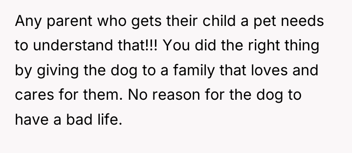 Any parent who gets their child a pet needs to...