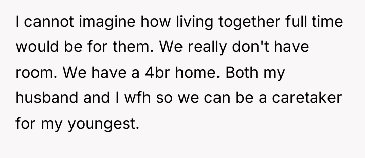 I cannot imagine how living together full time would be...