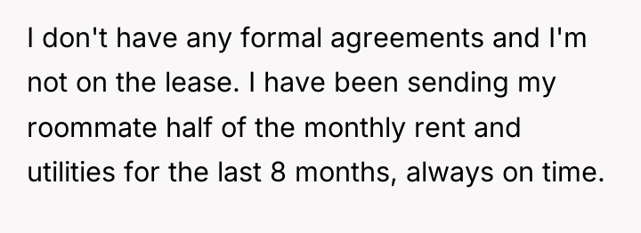 I don't have any formal agreements and I'm not on...