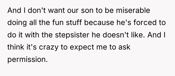 And I don't want our son to be miserable doing...