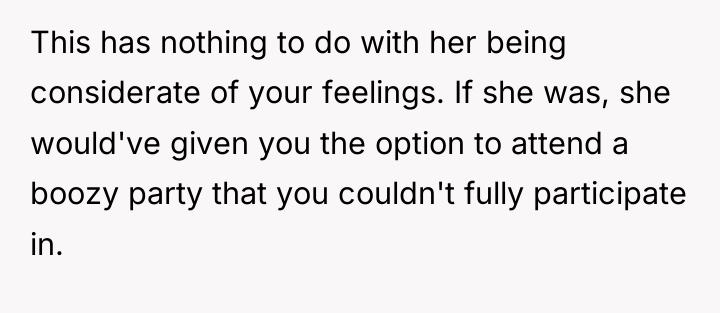 This has nothing to do with her being considerate of...