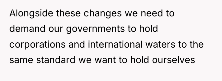 Alongside these changes we need to demand our governments to...