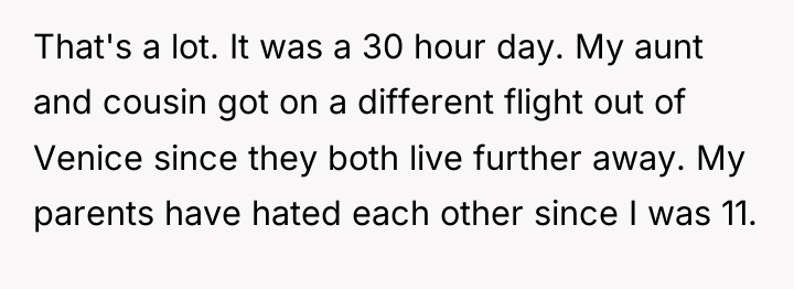 That's a lot. It was a 30 hour day. My...