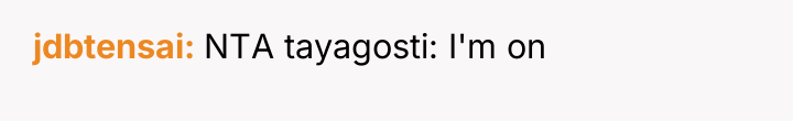 jdbtensai NTA tayagosti: I'm on
