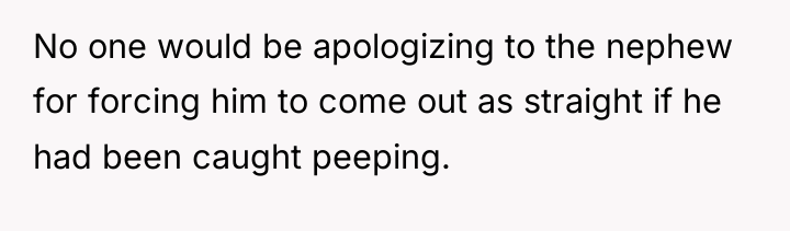 No one would be apologizing to the nephew for forcing...