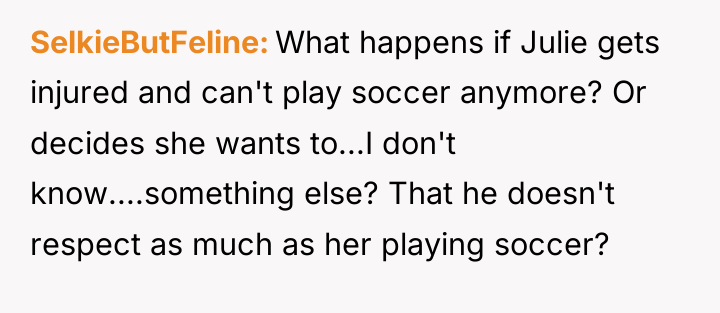 SelkieButFeline What happens if Julie gets injured and can't play...