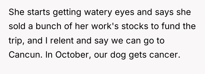 She starts getting watery eyes and says she sold a...