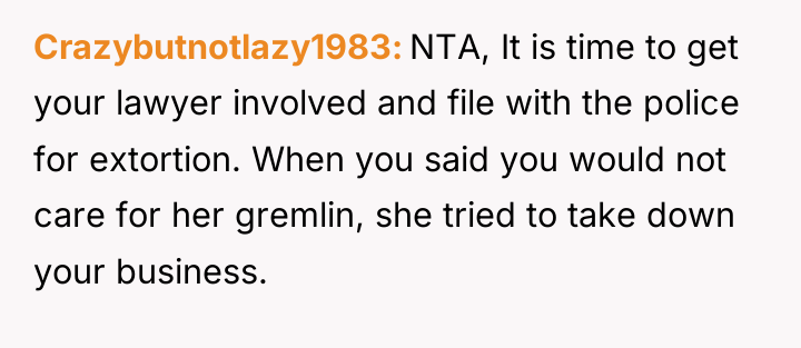 Crazybutnotlazy1983 NTA, It is time to get your lawyer involved...