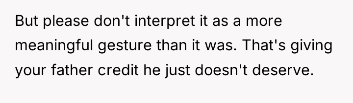 But please don't interpret it as a more meaningful gesture...