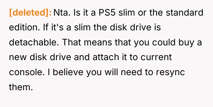 [deleted] Nta. Is it a PS5 slim or the standard...