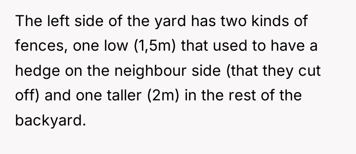 The left side of the yard has two kinds of...