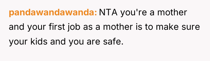 pandawandawanda NTA you're a mother and your first job as...