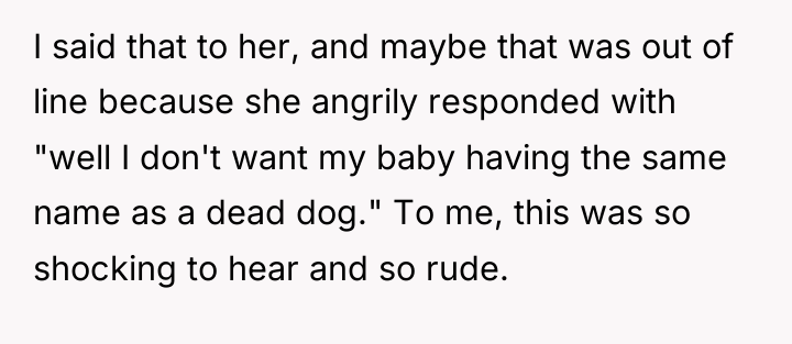 I said that to her, and maybe that was out...