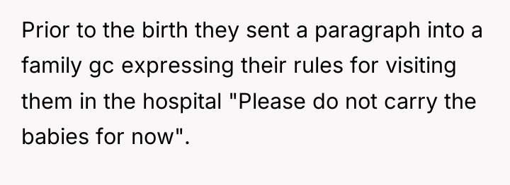 Prior to the birth they sent a paragraph into a...
