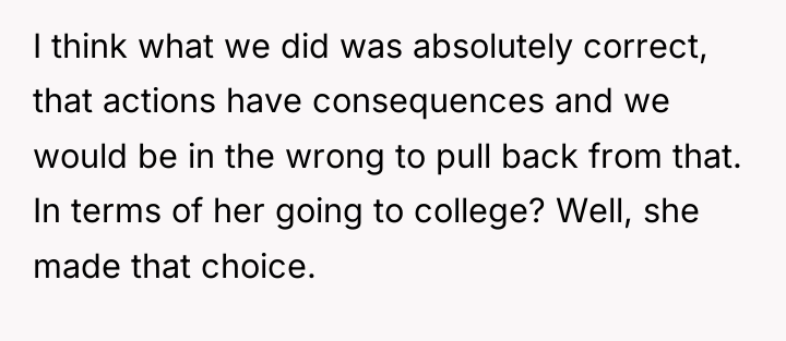 I think what we did was absolutely correct, that actions...