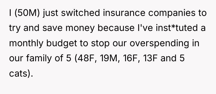 I (50M) just switched insurance companies to try and save...