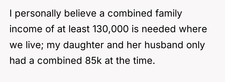 I personally believe a combined family income of at least...