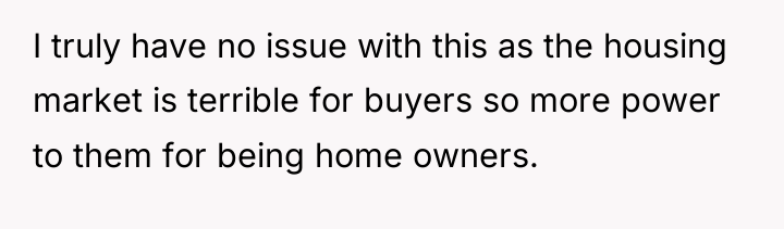 I truly have no issue with this as the housing...