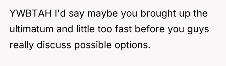 YWBTAH I'd say maybe you brought up the ultimatum and...