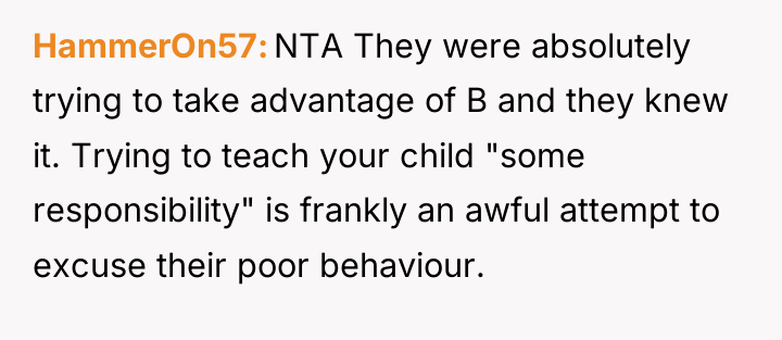 HammerOn57 NTA They were absolutely trying to take advantage of...