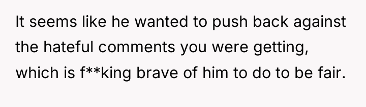 It seems like he wanted to push back against the...