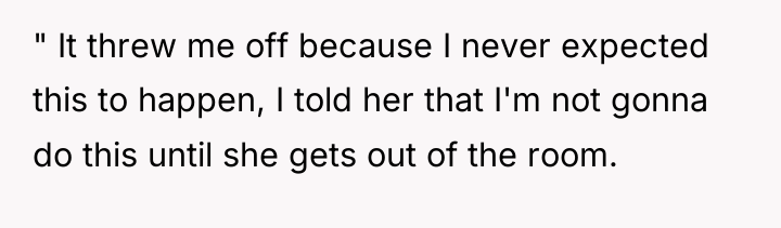 " It threw me off because I never expected this...