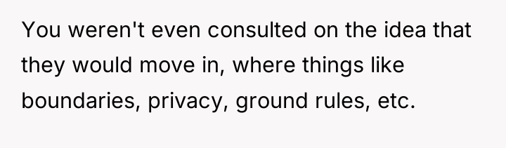 You weren't even consulted on the idea that they would...