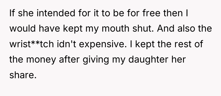 If she intended for it to be for free then...