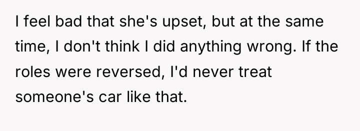 I feel bad that she's upset, but at the same...