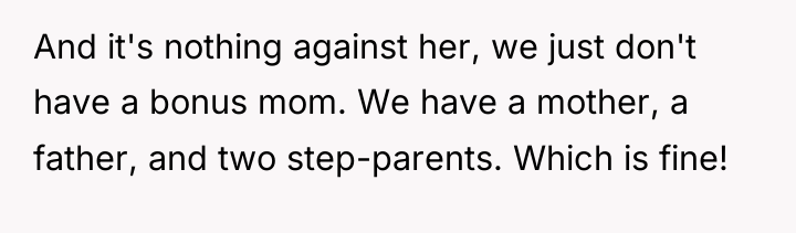And it's nothing against her, we just don't have a...