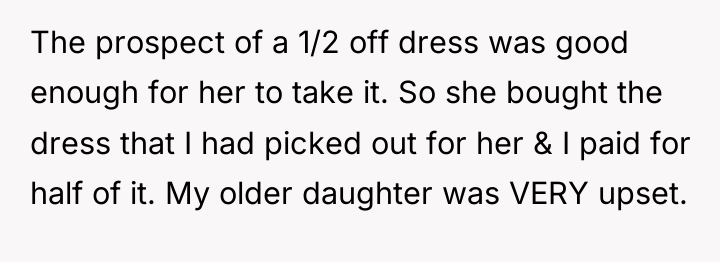 The prospect of a 1/2 off dress was good enough...