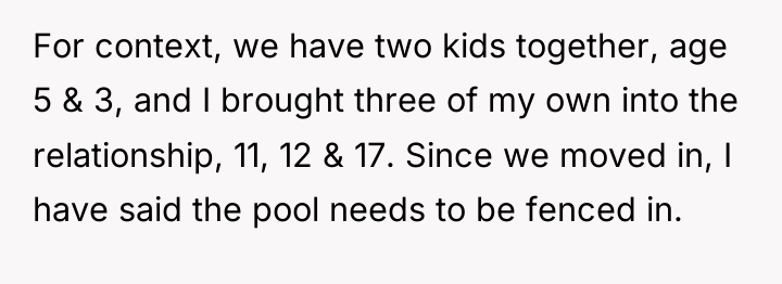 For context, we have two kids together, age 5 &...