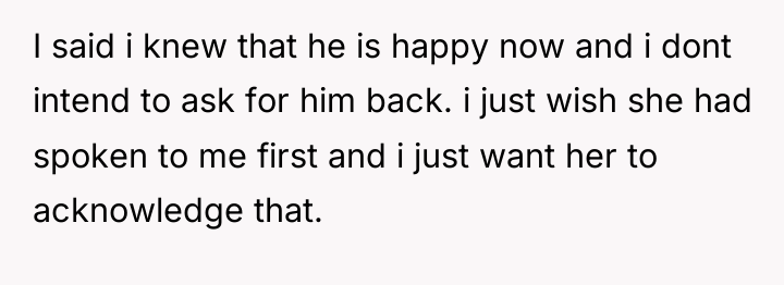 I said i knew that he is happy now and...